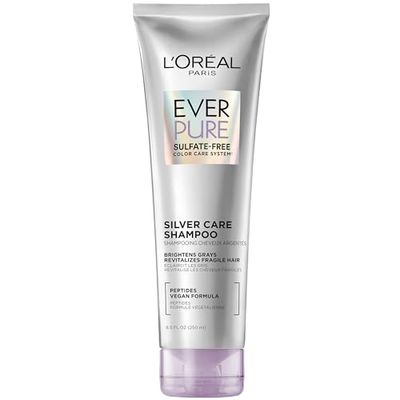 L&#39;Oreal Paris EverPure Brightening and Nourishing Shampoo for Gray Hair, Sulfate-Free Vegan Formula with Peptides, 8.5 Fl Oz