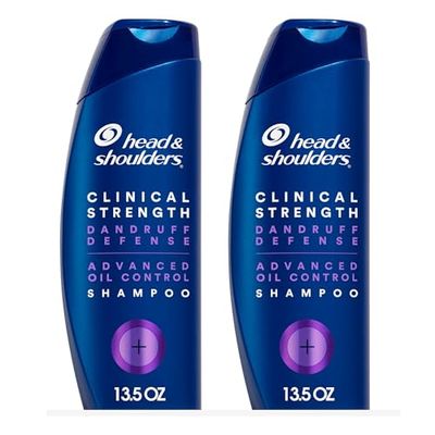 Head &amp; Shoulders Clinical Dandruff Shampoo Twin Pack, Prescription Strength, Oil &amp; Flake Control, Seborrheic Dermatitis Relief, Citrus, 13.5 Fl Oz Each (Set of 2)