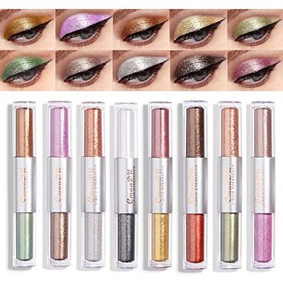 evpct 16 Colors Liquid Glitter Shimmer Metallic Eyeshadow Set Glitter Sparkle Colorful Liquid Eyeliner Makeup Set delineador pupilentes de ojos contra el agua sombras colores para ojos con brillo