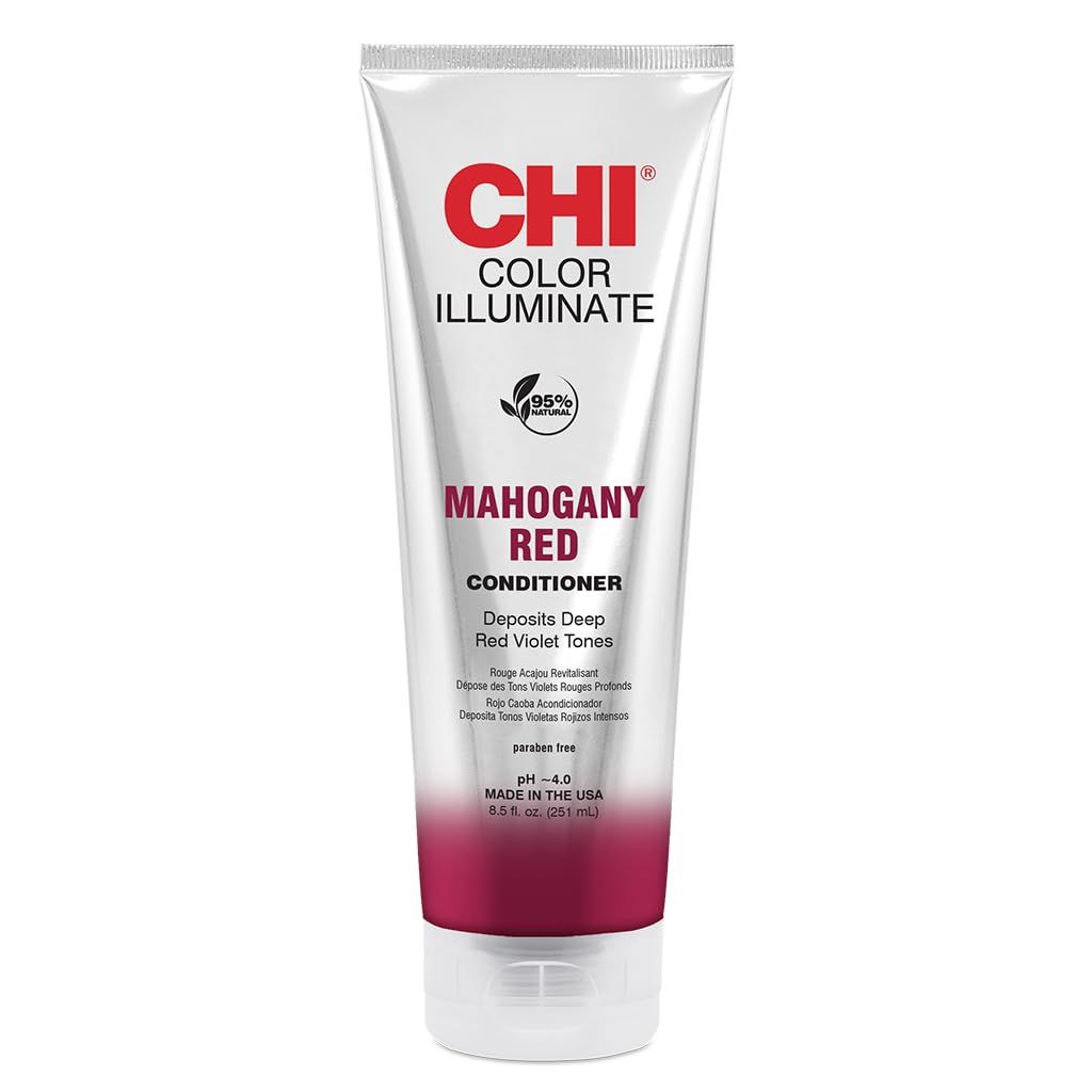 CHI Color Illuminate Conditioner, Helps Maintain Fresh Color In Natural &amp; Color-treated Hair, Sulfate, Paraben, &amp; Cruelty-Free, Mahogany Red, 8.5 Oz