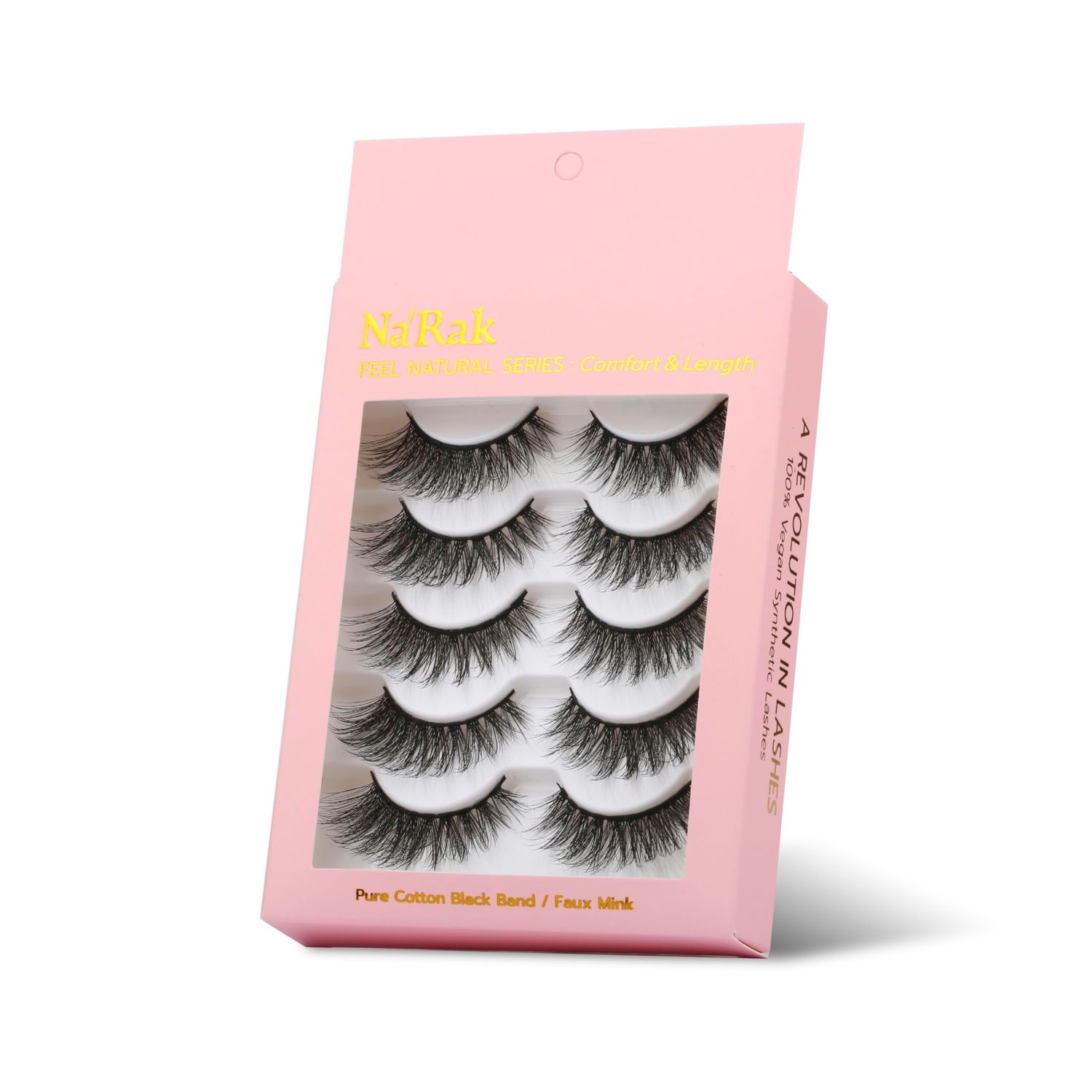 NaRak&#39;s False Eyelashes - Feel Natural Series COMFORT &amp; LENGTH Design. 5 Pairs of Faux Mink Lashes - Comfortable and More Subtle Style Designed for Everyday Wear To Enhances Your Natural Lashes