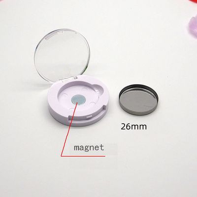 luzen 4Pcs Small Round Eyeshadow Box Replacement Empty Box Case DIY Refillable Magnet Makeup Eyeshadow Powder Blush Lipstick Sub-packing Containers for Women Daily and Travel Use