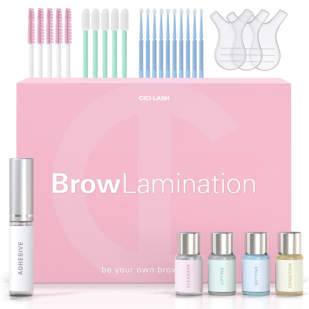 Brow Lamination Kit by CICI | Professional Instant DIY Eyebrow Lamination Lift Kit with Keratin Conditioning for Fuller, Thicker, Beautiful Brows | Easy to Use &amp; Long Lasting Results