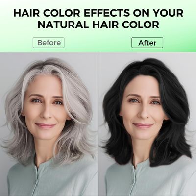 BELEZALIB Black Hair Dye Shampoo for Woman &amp; Man, Argan Hair Color Shampoo 3 in 1, Semi-Permanent Gray Hair Coverage, Mild Formula, Lasts 30 Days(16.90 oz)
