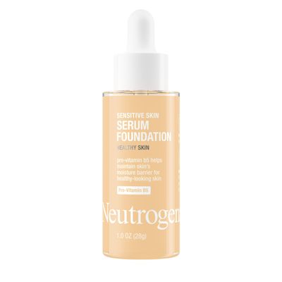 Neutrogena Healthy Skin Sensitive Skin Serum Foundation with Pro-Vitamin B5, Color Correcting &amp; Pore Minimizing Liquid Foundation &amp; Face Serum, Buildable Coverage, Light 03, 1 oz