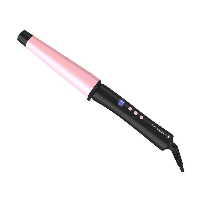 Remington CI9538 Pro 1"-1.5" Pearl Ceramic Conical Curling Wand, Digital Controls  10 Heat Settings, BlackPink