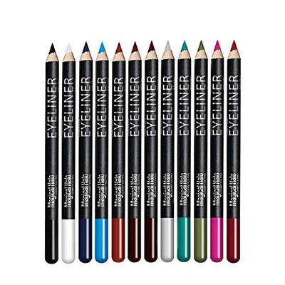 Eye Liner Pencil Set - 12 Assorted Colors Natural Matte Long Lasting Hypoallergenic Eyeliners Eye Makeup Soft Crayon Pencils (Black Gray Brown Plum Purple Lavender Pink etc)