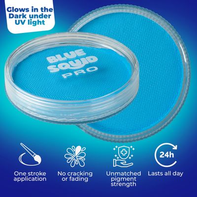 Blue Squid PRO Face Paint - Professional Water Based Single Cake Facepaint & Body Paints - SFX Makeup, Kids Adults Face Painting for Costume, Halloween, Cosplay - Ultraviolet Blue 30g 1oz