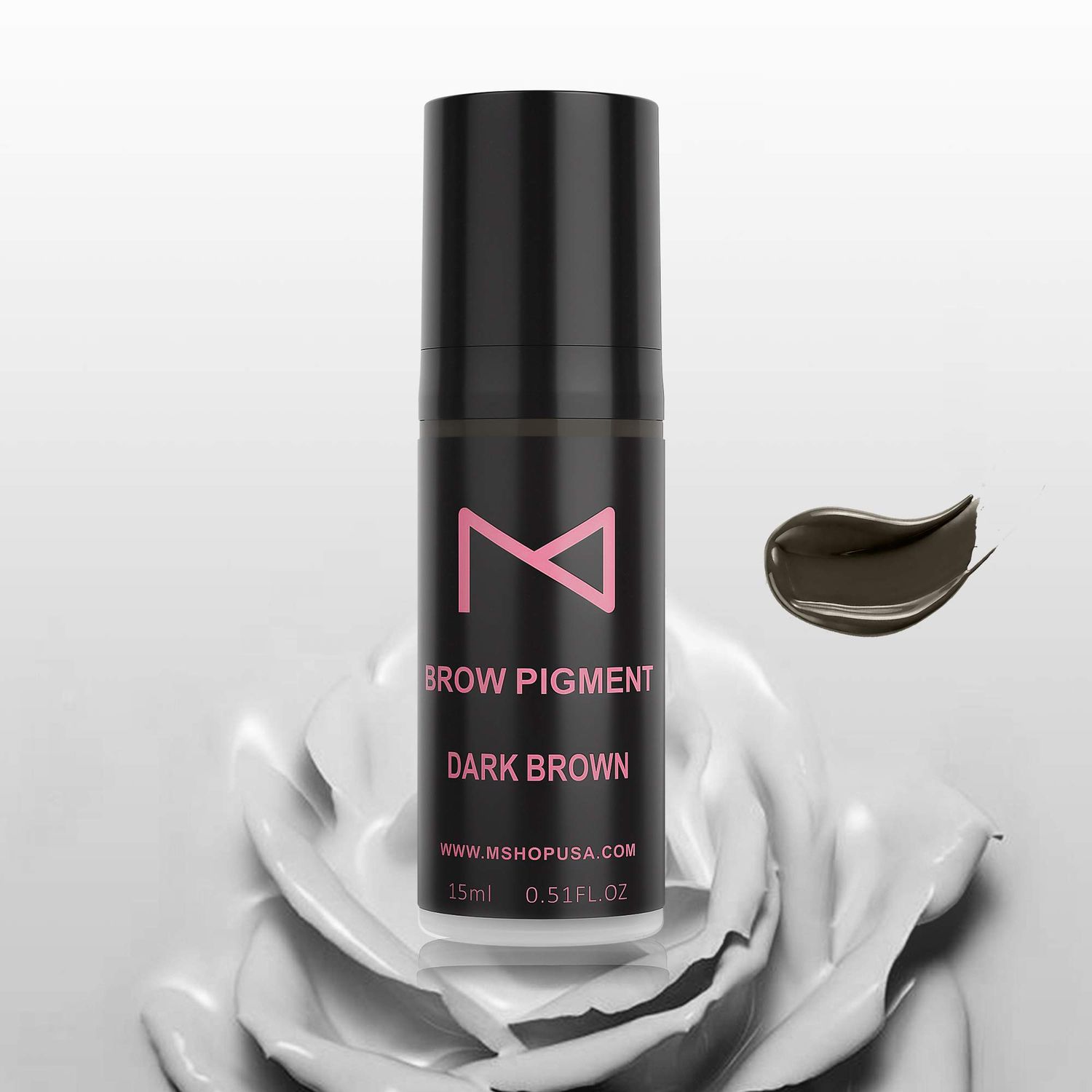 M Brow Semi Cream Pigment By Mellie Microblading - For Eyebrows Powder Brows Manual &amp; Machine Use - Medical Grade - No Mixing - For Professionals Only -15ml (DARK BROWN)