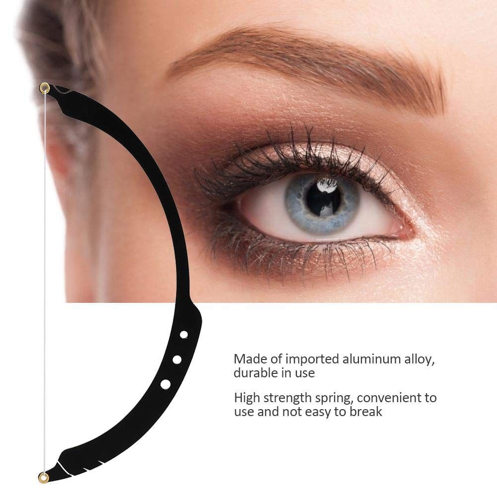 Eyebrow Mapper with Strings, Stringsymetric brow drawing marking ruler, Microblading Line Marker Ruler Eyebrow Measuring Tool With 10pcs Thread Lines for Eyebrow Mapper(Black)