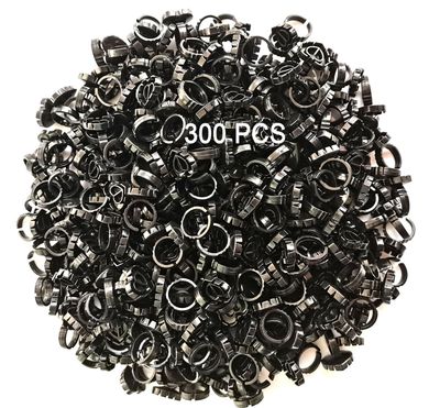 Black Glue Rings for Eyelash Extension,300PCS Smart Eyelash Glue Rings,Disposable Eyelash Glue Holder flower Glue Cups Rings, Heart Lash Rings Lash Glue Holder False Eyelashes Lash Extension Supplies