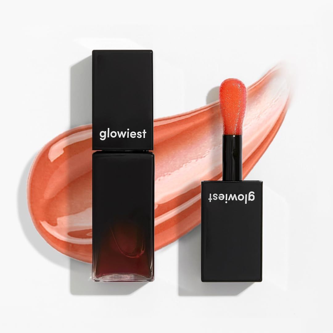 glowiest EFFORTLESS Glow Lip Oil 002 CRUSH Hydrating, Nourishing, Plumping | Non-Sticky Lip Gloss, Tinted Lip Camellia Oil - 0.17oz (5ml)