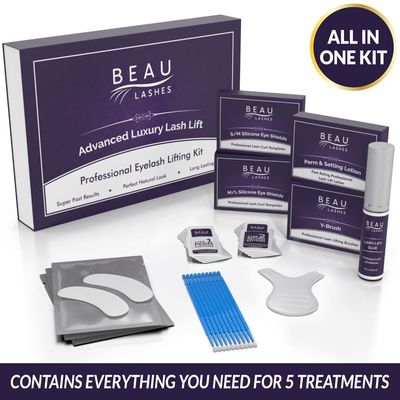 Lash Lift Kit For Professionals - For Perming, Curling and Lifting Eyelashes | Semi Permanent Salon Grade Supplies For Beauty Treatments | Includes Eye Shields, Pads and Accessories