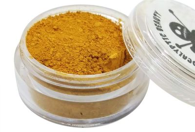 Apocalyptic Beauty OrangeYellow Loose Eyeshadow for Cosplay - Indie Makeup - 100% vegan &amp; cruelty-free beauty products inspired by horror, pop culture, and the absurd (Matte Mustard Yellow)