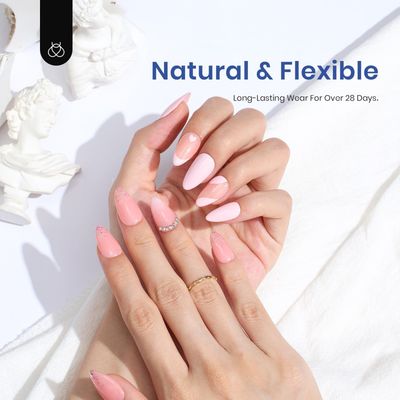 Beetles Gel Nail Kit Almond 504Pcs Beetles Gel Nail Kit Easy Nail Extension Set Etch X Nail Tips Short Medium Almond Half Matte Nail Tips 5 in 1 Nail Glue Uv Led Nail Valentines Day Gifts for Women
