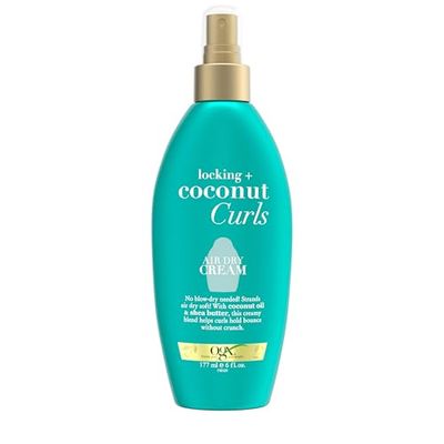 OGX Locking  Coconut Curls Air Dry Cream, No Parabens, 6 oz