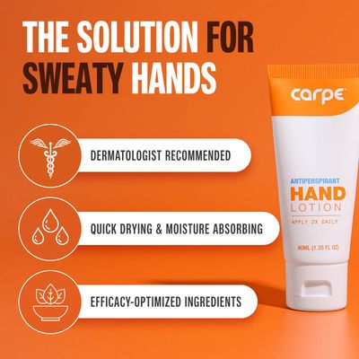 Carpe Antiperspirant Hand Lotion, A dermatologist-recommended smooth lotion that helps stop hand sweat, Great for hyperhidrosis (Original Eucalyptus)