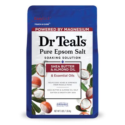 Dr Teal&#39;s Epsom Salt Magnesium Soak, with Shea Butter &amp; Almond Oil, 3 lbs