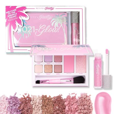 Petite N Pretty Everyday At First Glow Makeup Set for Kids, Teens, &amp; Tweens - Natural 3-in-1 Makeup Palette of Blush, Eyeshadow, and Highlighter &amp; 10k Shine Lip Gloss (Gia Pink)