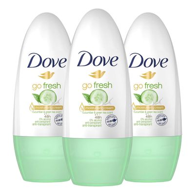 Dove Go Fresh Cucumber Roll-On Anti-Perspirant Deodorant 50 ml - Pack of 3
