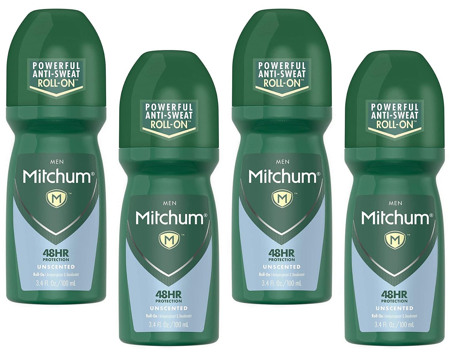 Mitchum Invisible Anti-Perspirant &amp; Deodorant Roll-On, Unscented 3.4 oz (Pack of 4)