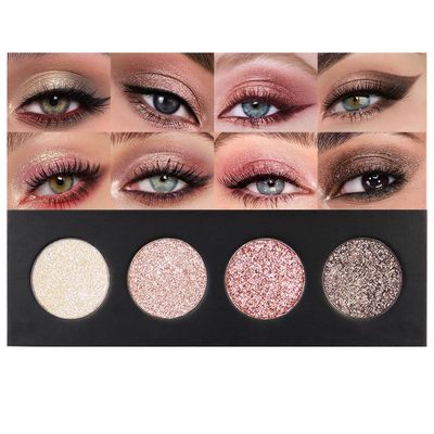 AMY&#39;S DIARY 4 Colors Shany Highlight Eyeshadow Palette Cosmetics, Shimmer Eye shadow Palette, Cruelty-Free and Vegan Formula, Glitter Shimmer Eyeshadow for Professional Makeup Kit(11#)