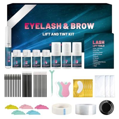 NAOLVE Lash Lift Kit, Brow Lamination Kit for Perming, Curling Eyelash Perm Kit, Eyebrow Lamination Kit with All Tools, Professional Eyelash Lift Kit with Safe and Effective Result, for Salon &amp; Home