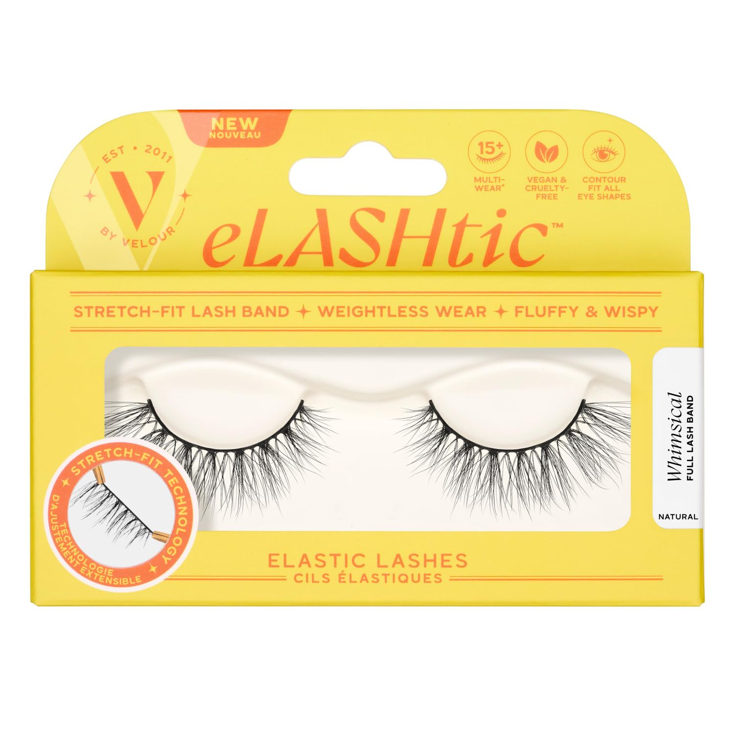 eLASHtic Lashes | Full Band | Strip Lashes | Natural Wispy Lashes | Fake Eyelashes | Elastic Lash Band | Flared &amp; Natural Volume (Whimsical) Full Band Lash