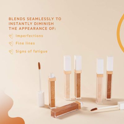 FLOWER BEAUTY By Drew Barrymore Light Illusion Full Coverage Concealer - Diffuse Dark Under Eye Circles Blurs Blemishes - Weightless Formula Crease Proof Makeup (Deep)