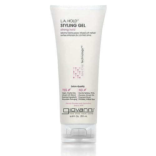 GIOVANNI L.A. Hold Styling Gel - Strong Hold, Hair Gel for Women and Men, Vegan, No Parabens or Phthalates, Infused with Natural Botanical Ingredients, Lightweight Hair Styling Gel - 6.8 oz (1 Pack)