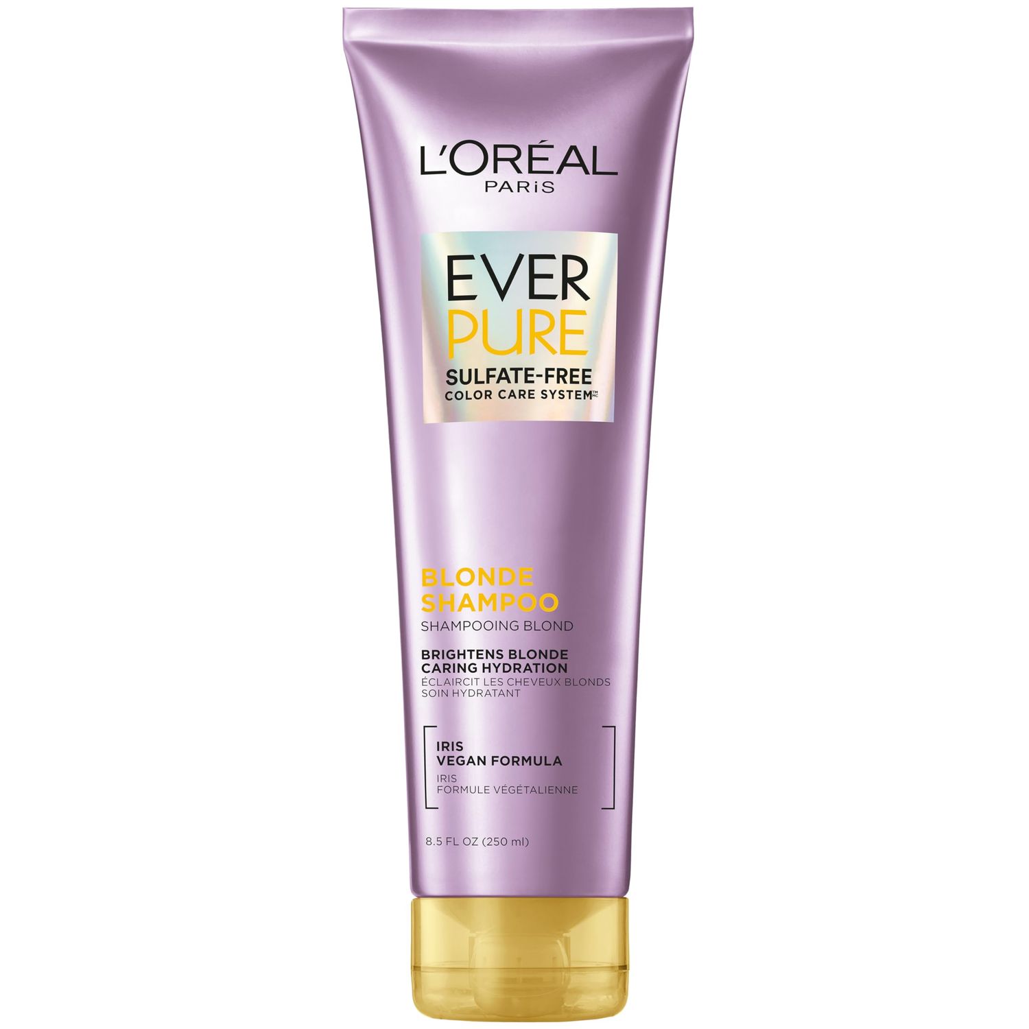 L&#39;Oreal Paris Blonde Sulfate Free Shampoo for Color-Treated Hair, Neutralizes Brass  Balances, EverPure, 8.5 Fl Oz (Packaging May Vary)