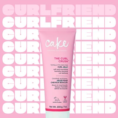 Cake Beauty Curl Jelly, The Curl Crush - Moisturizes &amp; Nourishes Curls - Lightweight for Soft Hold &amp; Shiny Finish - Humidity Blocking For Frizz Control - For Curly Hair- 7 oz  200g