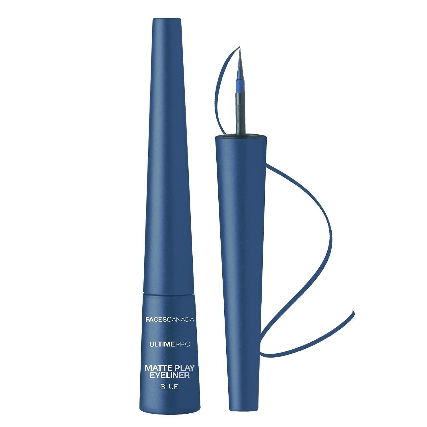 FACESCANADA Ultime Pro Matte Play Blue Eyeliner - Sapphire | 24HR Long Lasting Matte Finish | Quick Dry &amp; Precise Felt Tip | Waterproof &amp; Smudge Proof | 0.08 Fl Oz2.5ml