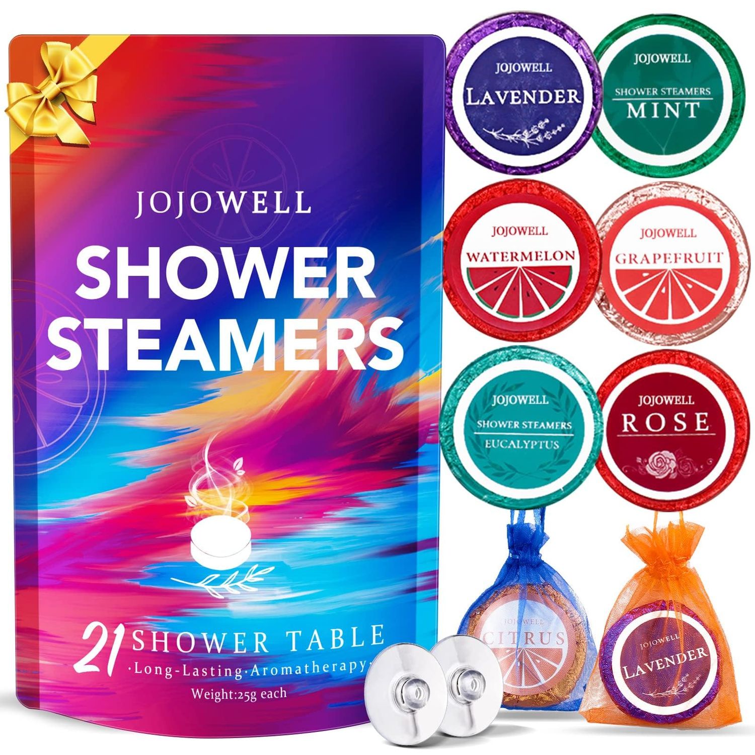 JoJowell Shower Steamers Aromatherapy - 21Pcs Shower Bombs Birthday Gifts for Women Essential Oil, Nasal Relief, Self Care Spa Gifts for Women, Valentines Day Gifts for Her, Mom, Wife