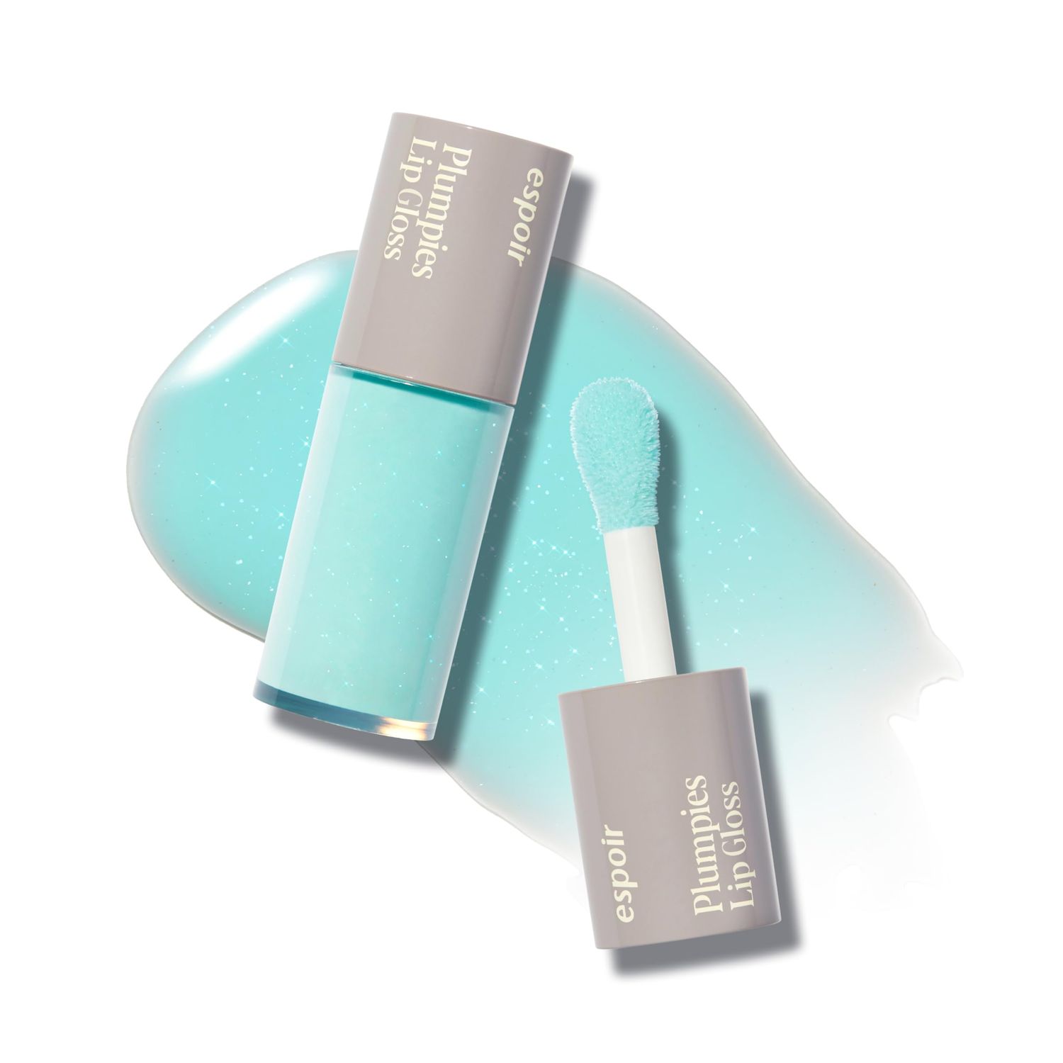Espoir Plumpies Lip Colloection Lip Gloss #Milky Way  Color Changing Lip Care with Plumping Effects  Chubby Tip Lip Gloss for Easy Application  Switching Color Cool with Bluish Glitter
