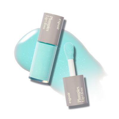 Espoir Plumpies Lip Colloection Lip Gloss #Milky Way  Color Changing Lip Care with Plumping Effects  Chubby Tip Lip Gloss for Easy Application  Switching Color Cool with Bluish Glitter