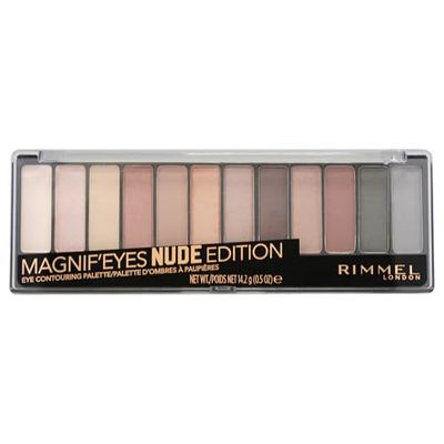 Rimmel London Magnif&#39;Eyes Eyeshadow Palette, 12 Shades, Blendable Formula, Versatile, 001, Nude, 0.5oz