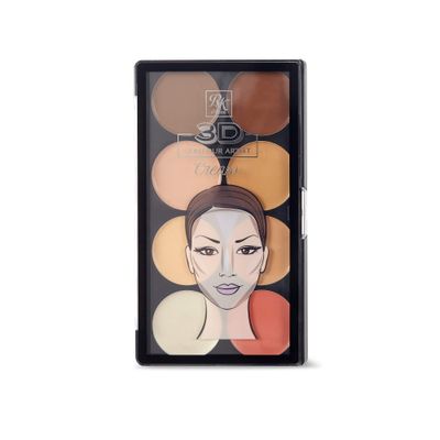 Ruby Kisses Flawless Finish with 3D Contour Cream Makeup Palette - Lightweight, Multi-Palette, Contouring Foundation, Creamy, Sculpt &amp;Highlighting, Define Cheekbones (Light)