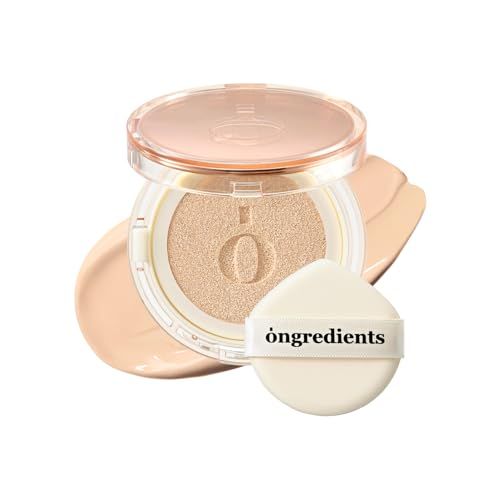Skin Barrier Glow Cover Cushion, All-day Coverage, Glow Finish, Lightweight, Skincare-Like Texture, Non-cakey Makeup, Korean Cushion Foundation (#21C Pure, 0.15 oz)