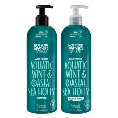 Not Your Mother&#39;s Naturals Scalp Refresh Shampoo and Conditioner Set - 98% Naturally Derived Ingredients, Sulfate-Free Shampoo and Conditioner for All Hair Types (Aquatic Mint &amp; Sea Holly)