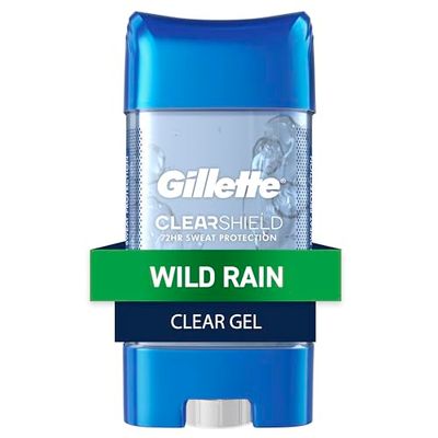 Gillette Antiperspirant and Deodorant for Men, Clear Gel, Wild Rain Scent, 3.8 oz