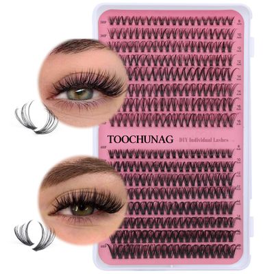 Lash Clusters 30D40D Individual Lashes 320pcs Cluster Eyelash Extensions 8-16MIX DIY Lash Extension D Curl Wispy False Eyelashes Clusters by TOOCHUNAG