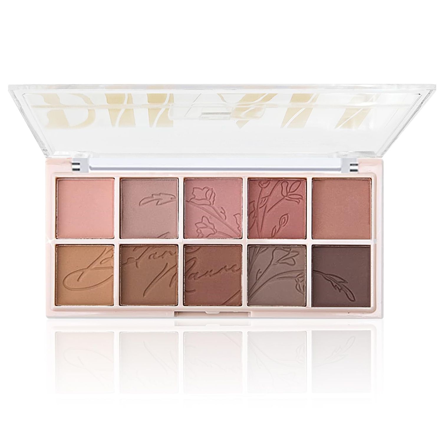 Go Ho 10 Colors Eyeshadow Palette,All Matte Eye Shadow Makeup,Highly Pigmented Blendable Shades Nude Eye Shadow,Waterproof Eyeshadow Makeup Palette,06 Light Pink&amp;Brown