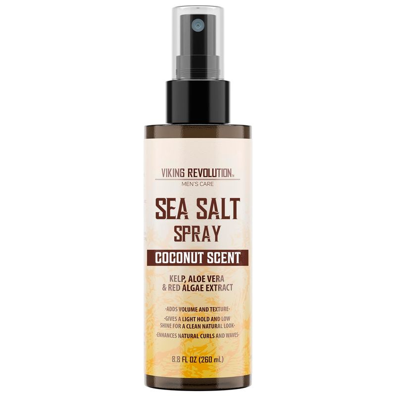 Viking Revolution Coconut Sea Salt Spray for Hair Men - Hair Texturizing Spray with Kelp, Aloe Vera &amp; Red Algae Extract - Surf Spray to Add Volume and Texture - Sea Salt Spray for Men Beach Hair Spray