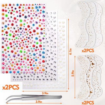 Vodolo Glitter Freckles Face Tattoo,12 PCS Festival Rave Accessories for Women,Gold Silver Face Waterproof Sparkles Freckles Half Magic Makeup Jewels Stickers (12PCS)