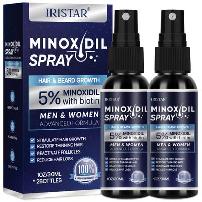 5% Minoxidil for Men Hair, Minoxidil for Women Hair Growth, Minoxidil for Men Beard, Minoxidil Spray, Minoxidil 5 Percent, Minoxidil 5% Hair Regrowth for Men 30ml x 2 Bottles
