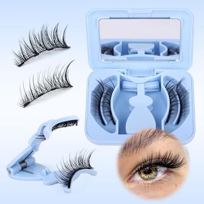 Magnetic Eyelashes with Applicator Magnetic Lashes Fluffy Magnetic Eyelashes without Eyeliner Natural Look Cat Eye Eyelashes Magnetic Lashes with Clamp Reusable No Glue False Eyelashes by Eefofnn