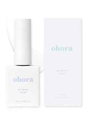 ohora Gel Nail Care (Pro Glossy Top Gel) - Corrects Nail Texture, Easy to Use &amp; Easy to Remove for Semi Cured Gel Nail Strip Application - Professional Salon-Quality for Healthy, Strong Nails