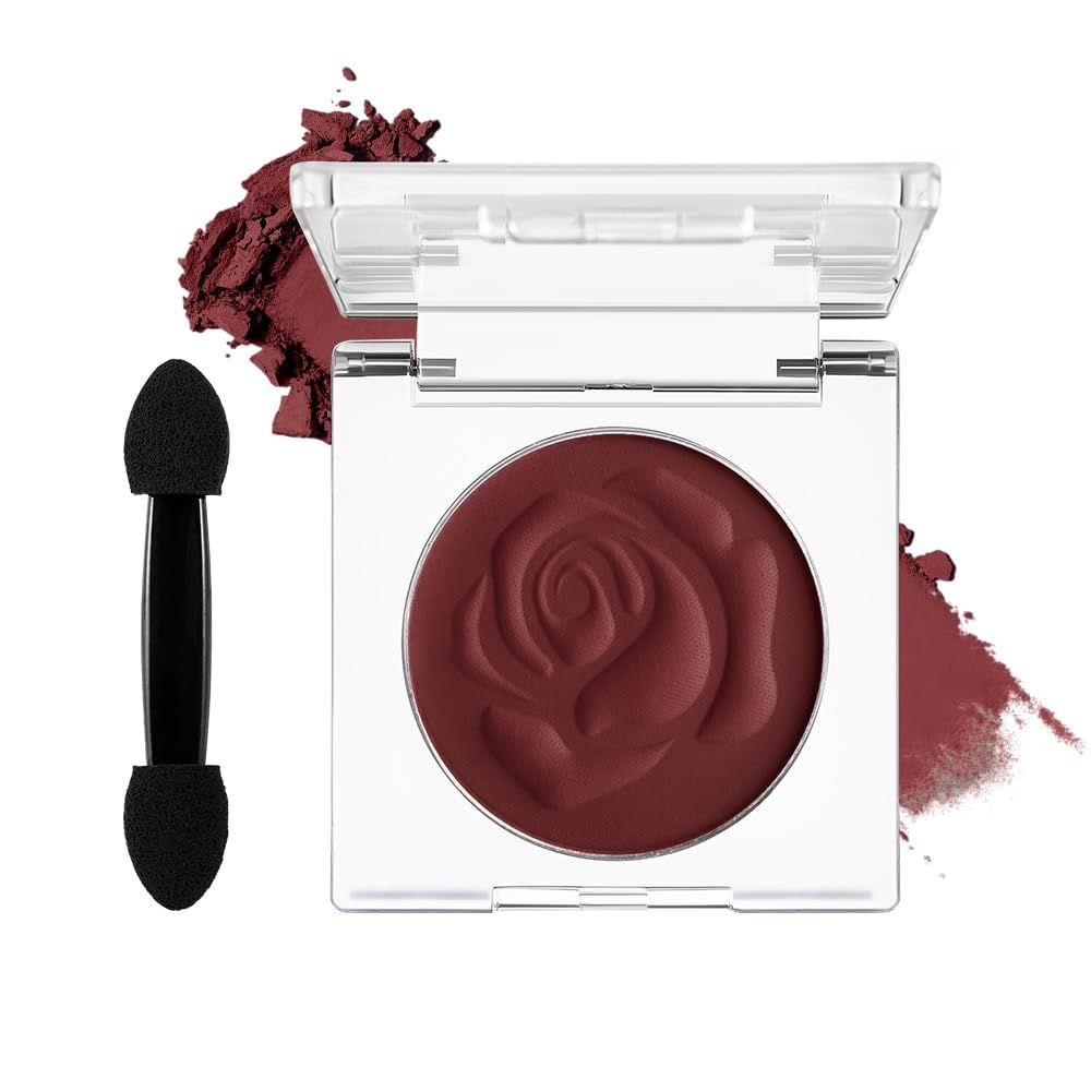 DE&#39;LANCI Dark Red Eyeshadow Matte, Single Crimson Red Eyeshadow Palette  Applicator, Intense Blendable Burgunry Shade Red Eye Makeup, for Halloween Bruise Makeup Vampire Zombie Goth SFX Body Paint 07