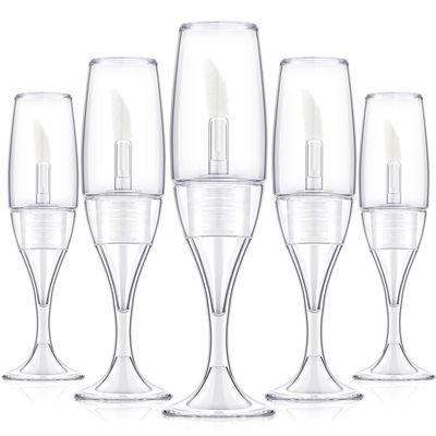 Maitys 20 Pcs 8 Ml 0.27 oz Lip Gloss Tubes Mini Wineglass Shaped Empty Lip Gloss Tube Lip Balm Containers Mini Refillable Bottles Lip Glaze Container with 2 Pieces Funnels for Women(Transparent)
